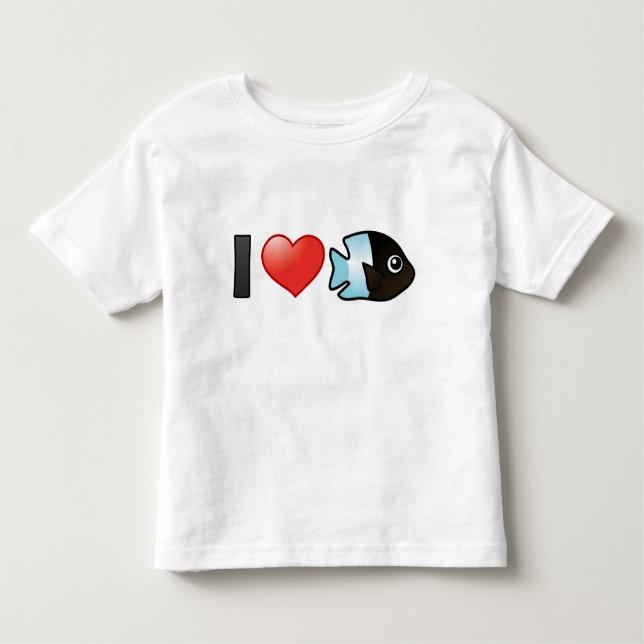 I Love Bicolor Damselfish Toddler T-Shirt (Front)