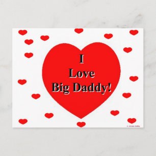 I Love Big Daddy Hearts by A. Celeste Sheffey Postcard