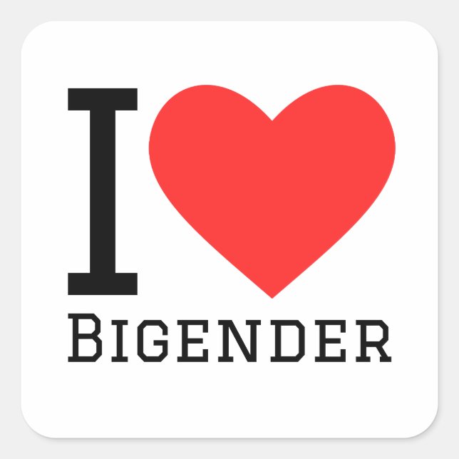 I love bigender square sticker (Front)