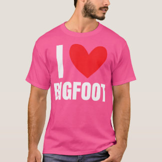 I Love Bigfoot Sasquatch Heart Forest Creature Nat T-Shirt