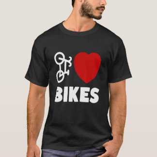 I love bikes bike heart cyclist T-Shirt