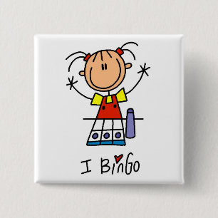I Love Bingo 15 Cm Square Badge