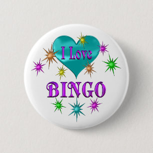 I Love Bingo 6 Cm Round Badge