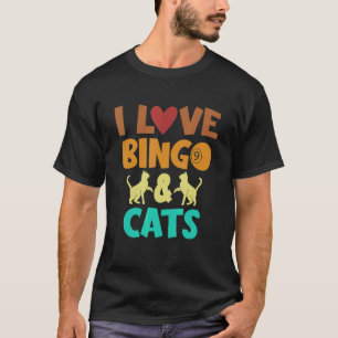 I Love Bingo and Cats Cute Animal Bingo 4 T-Shirt
