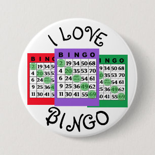 I Love BINGO Cards Button