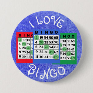 I Love BINGO Cards Button