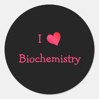 I Love Biochemistry Classic Round Sticker