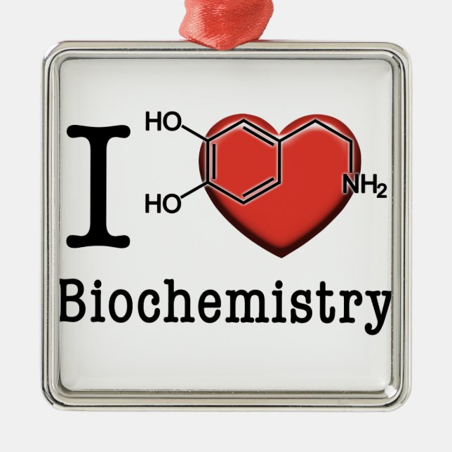 I Love Biochemistry Metal Tree Decoration (Front)
