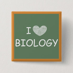 I Love Biology 15 Cm Square Badge