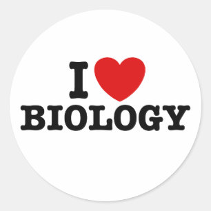 I Love Biology Classic Round Sticker