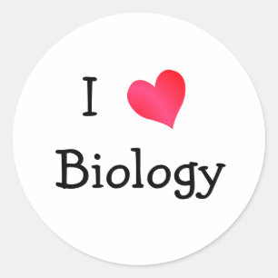 I Love Biology Classic Round Sticker