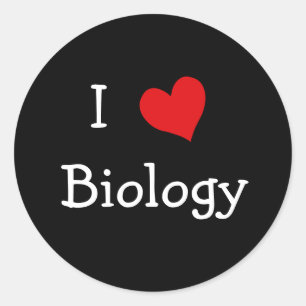 I Love Biology Classic Round Sticker