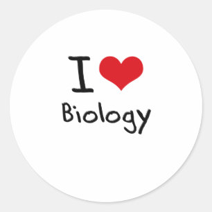 I love Biology Classic Round Sticker