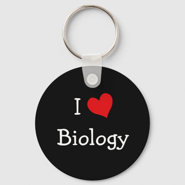 I Love Biology Key Ring (Front)