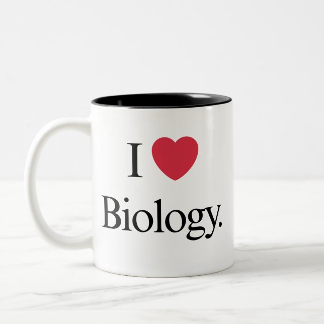 I Love Biology  Two-Tone Coffee Mug (Left)