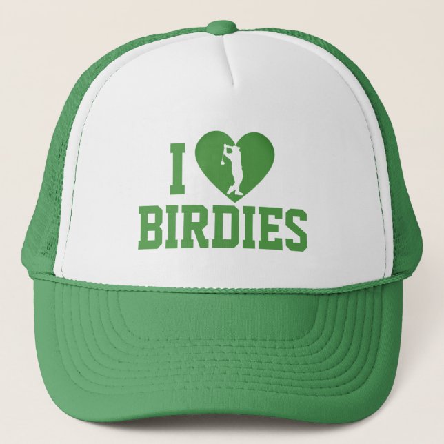 I Love Birdie" Golf Hat - Funny Trucker Cap (Front)