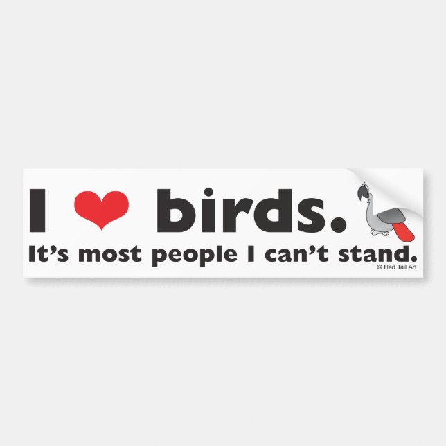 I love birds bumper sticker (Front)