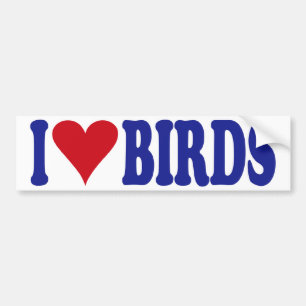 I Love Birds Bumper Sticker