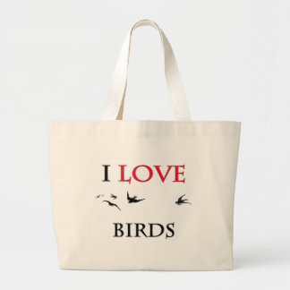 I Love Birds Large Tote Bag