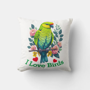 i love birds pillow