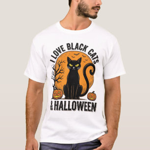 I Love Black Cats Halloween Vintage Shirt Design_1