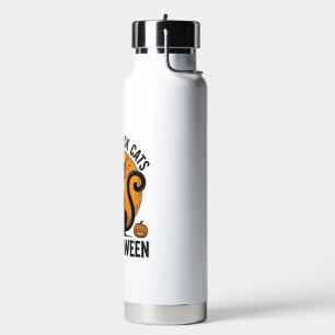 I Love Black Cats Halloween Vintage Shirt Design_1 Water Bottle