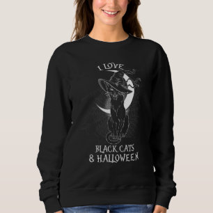 I Love Black Cats Horror Night - Spooky Sweatshirt