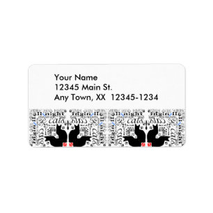 I Love Black Cats Kaleidoscope Label