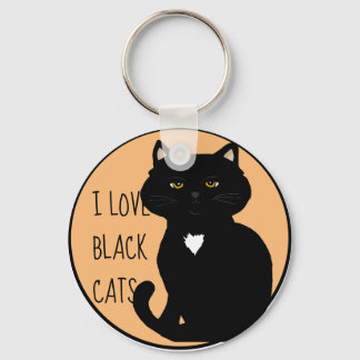 I love Black Cats Key Ring