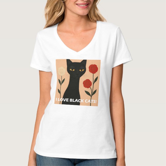 I LOVE BLACK CATS! T-Shirt (Front)