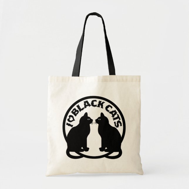I LOVE BLACK CATS TOTE BAG (Front)