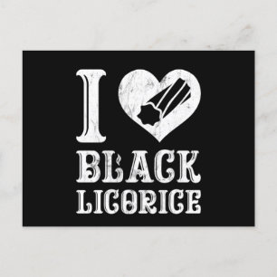 I Love Black Liquorice Funny Candy Humour Postcard