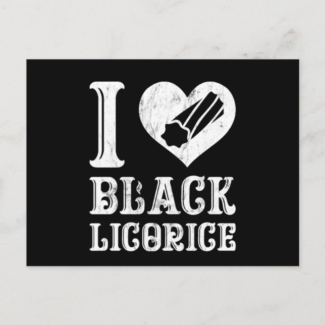 I Love Black Liquorice Funny Candy Humour Postcard (Front)