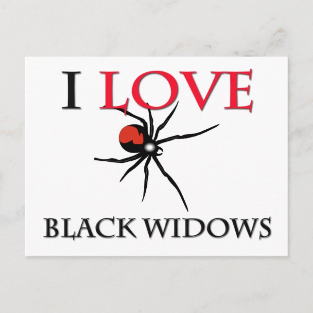 I Love Black Widows Postcard (Front)