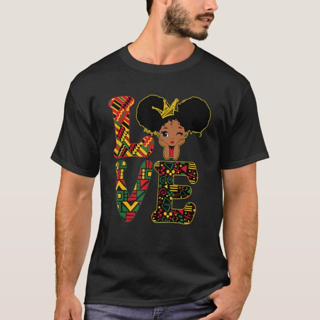 I Love Black Women BHM Black History Month Melanin T-Shirt (Front)