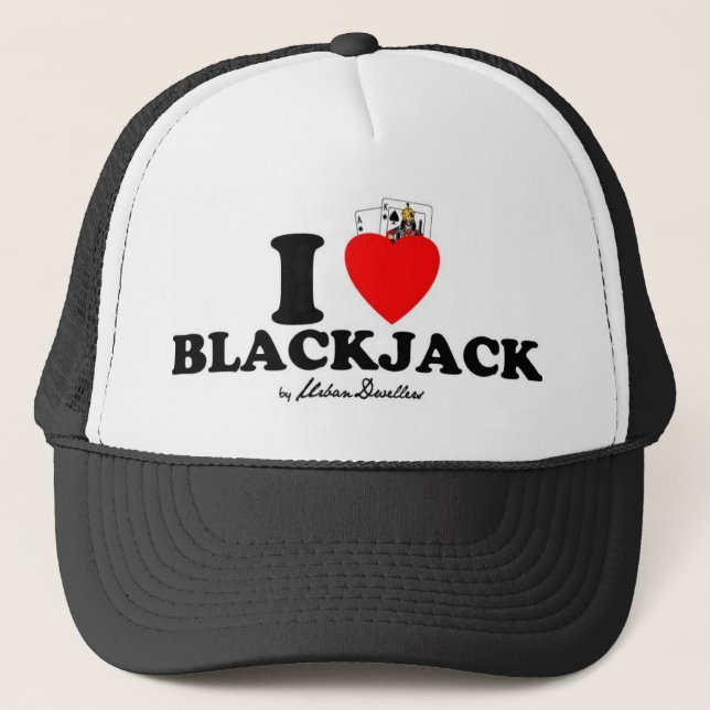 I love blackjack trucker hat (Front)