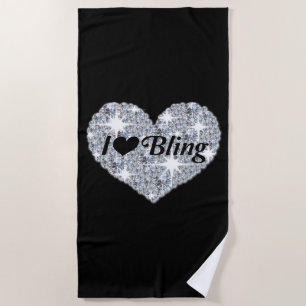I Love Bling Beach Towel