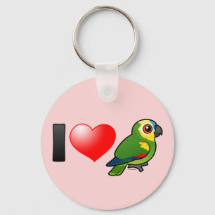 I Love Blue-fronted Amazons Key Ring