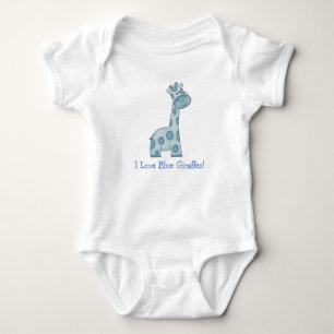 I Love Blue Giraffes! Baby Bodysuit