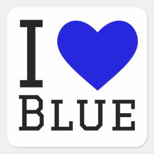 I love blue square sticker