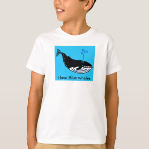 I love BLUE WHALES - Endangered animal graphic T-Shirt
