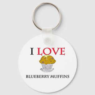 I Love Blueberry Muffins Key Ring