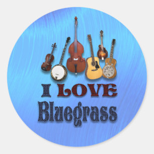 I LOVE BLUEGRASS -STICKER CLASSIC ROUND STICKER