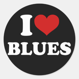 I Love Blues Classic Round Sticker