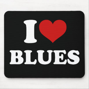 I Love Blues Mouse Pad