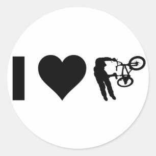 I Love BMX Classic Round Sticker
