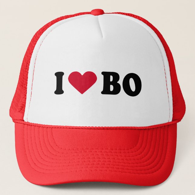 I LOVE BO TRUCKER HAT (Front)