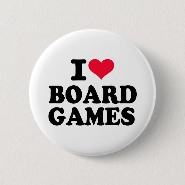 I love board games 6 cm round badge (Front)