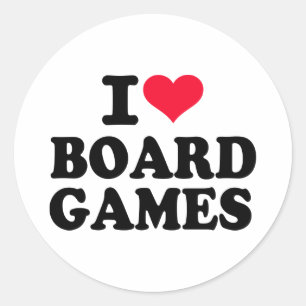 I love board games classic round sticker