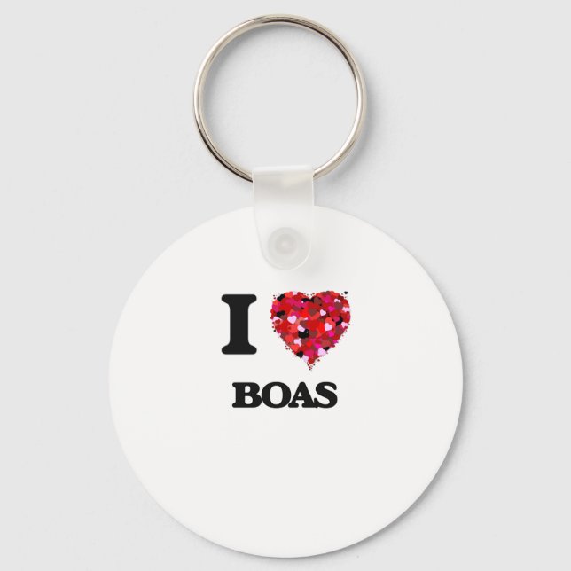 I Love Boas Key Ring (Front)